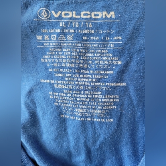 Volcom Boys Blue Logo Cotton Muscle Tank Size XL (16) - Picture 4 of 4